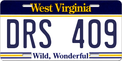 WV license plate DRS409
