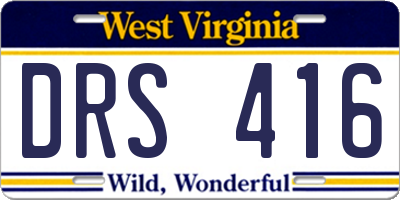 WV license plate DRS416