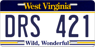 WV license plate DRS421