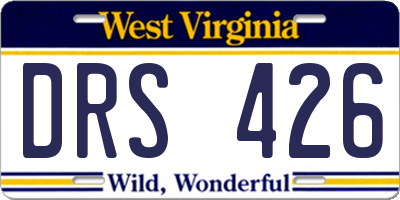 WV license plate DRS426