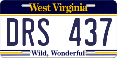 WV license plate DRS437