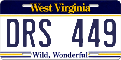 WV license plate DRS449