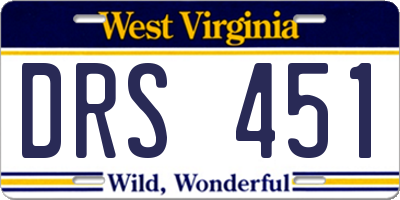 WV license plate DRS451