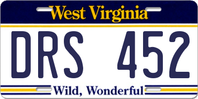 WV license plate DRS452