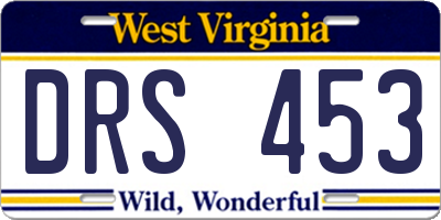 WV license plate DRS453