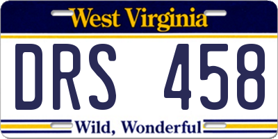 WV license plate DRS458
