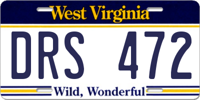 WV license plate DRS472