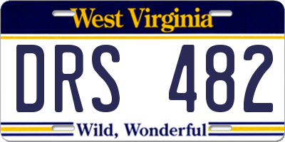 WV license plate DRS482