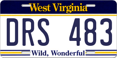 WV license plate DRS483