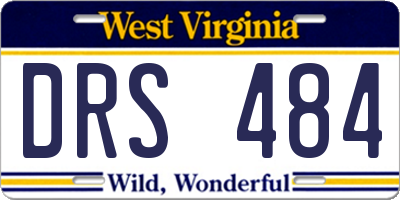 WV license plate DRS484