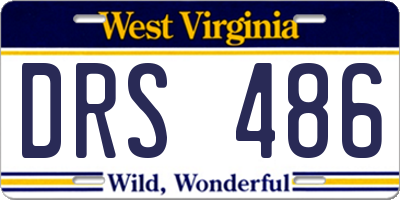 WV license plate DRS486