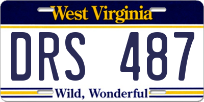 WV license plate DRS487