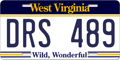 WV license plate DRS489