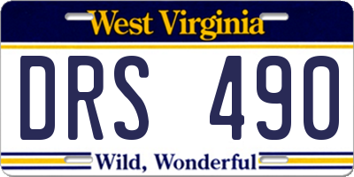 WV license plate DRS490