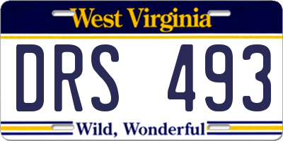 WV license plate DRS493