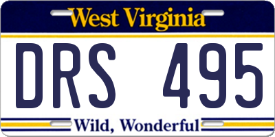 WV license plate DRS495