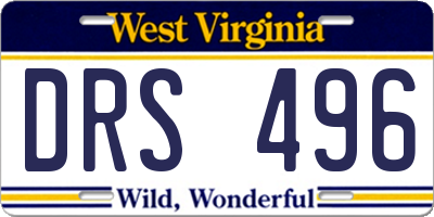 WV license plate DRS496