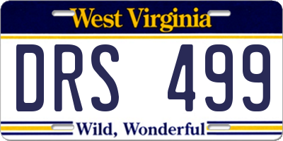WV license plate DRS499