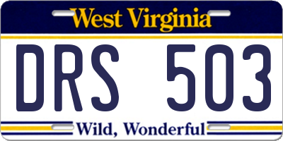 WV license plate DRS503