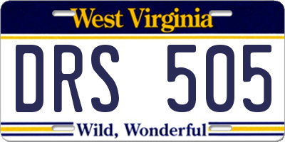 WV license plate DRS505