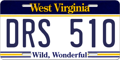 WV license plate DRS510