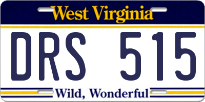WV license plate DRS515