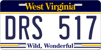 WV license plate DRS517
