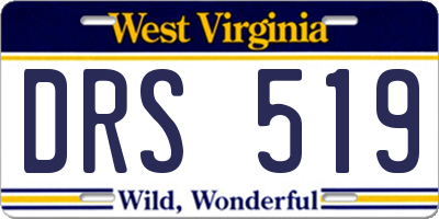 WV license plate DRS519