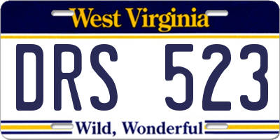 WV license plate DRS523