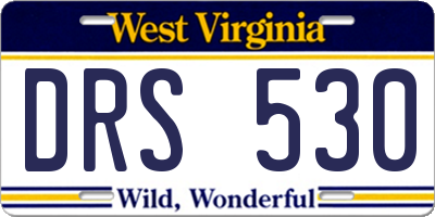 WV license plate DRS530