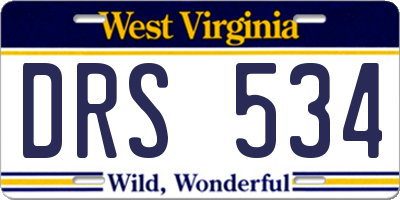 WV license plate DRS534