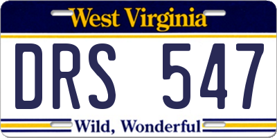 WV license plate DRS547