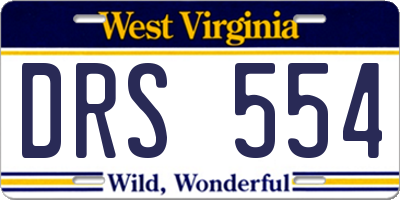 WV license plate DRS554