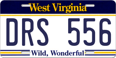 WV license plate DRS556
