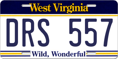 WV license plate DRS557