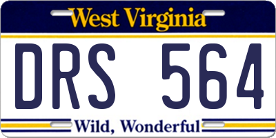 WV license plate DRS564