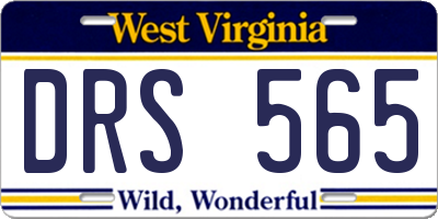 WV license plate DRS565