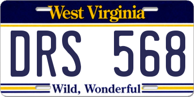 WV license plate DRS568