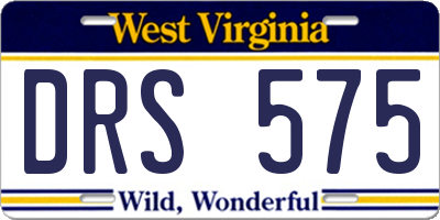 WV license plate DRS575