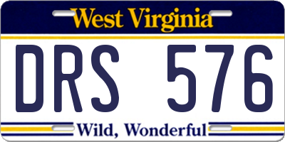 WV license plate DRS576