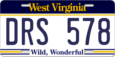 WV license plate DRS578