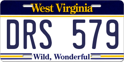WV license plate DRS579