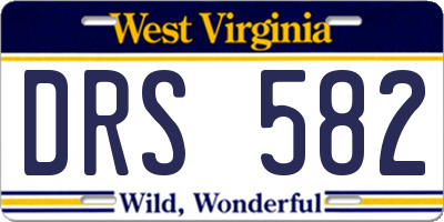WV license plate DRS582