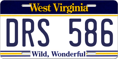WV license plate DRS586