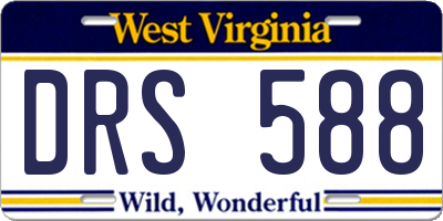 WV license plate DRS588