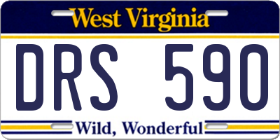 WV license plate DRS590
