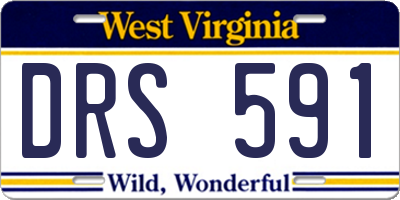 WV license plate DRS591