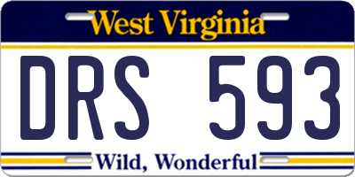 WV license plate DRS593