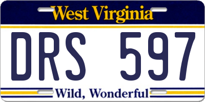 WV license plate DRS597
