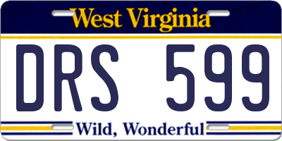 WV license plate DRS599